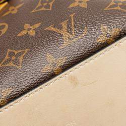 Pre Owned Louis Vuitton Brown Cream Monogram Saintonge