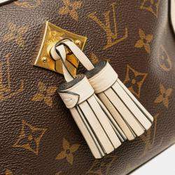 Pre Owned Louis Vuitton Brown Cream Monogram Saintonge