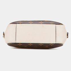 Pre Owned Louis Vuitton Brown Cream Monogram Saintonge