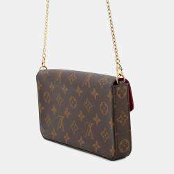 Pre Owned Louis Vuitton Felicie Pochette Fuchsia Monogram Canvas Bag 