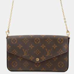 Pre Owned Louis Vuitton Felicie Pochette Fuchsia Monogram Canvas Bag 