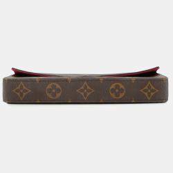 Pre Owned Louis Vuitton Felicie Pochette Fuchsia Monogram Canvas Bag 
