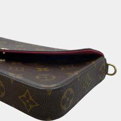 Pre Owned Louis Vuitton Felicie Pochette Fuchsia Monogram Canvas Bag 