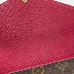 Pre Owned Louis Vuitton Felicie Pochette Fuchsia Monogram Canvas Bag 
