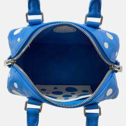 Pre Owned Louis Vuitton Lvxyk Speedy Bandouliere Blue Monogram Empreinte Leather Size 20