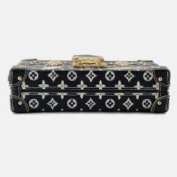 Pre Owned Louis Vuitton Monogram Catogram Petite Malle Noir Monogram