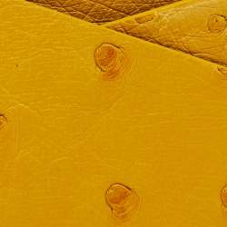 Pre Owned Louis Vuitton Yellow Ostrich Leather Card Holder