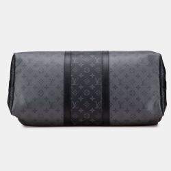 Pre Owned Louis Vuitton Grey Monogram Eclipse Reverse Keepall Bandouliere 50