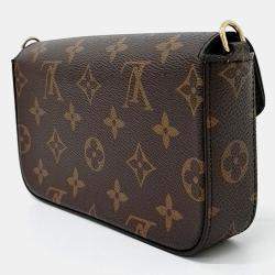 Pre Owned Louis Vuitton Brown PVC Felicie Strap & Go