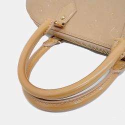 Pre Owned Louis Vuitton Beige Patent Leather Vernis Alma GM