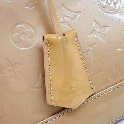 Pre Owned Louis Vuitton Beige Patent Leather Vernis Alma GM