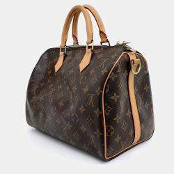 Pre Owned Louis Vuitton Brown Coated Canvas Monogram Bandouliere Speedy 30