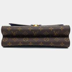 Pre Owned Louis Vuitton Brown Navy Blue Coated Canvas and Leather Monogram Victoire
