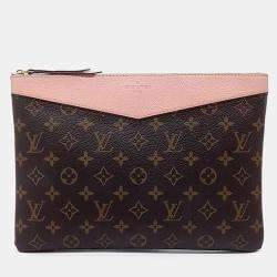 Pre Owned Louis Vuitton Brown Canvas Daily Clutch