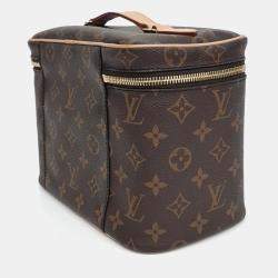 Pre Owned Louis Vuitton Brown Coated Canvas Monogram Nice BB