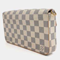 Pre Owned Louis Vuitton Beige/Blue Coated Canvas Pochette Felicie