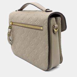 Pre Owned Louis Vuitton Beige Leather Empreinte Pochette Metis