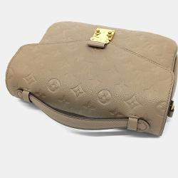 Pre Owned Louis Vuitton Beige Leather Empreinte Pochette Metis