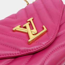 Pre Owned Louis Vuitton Pink Leather New Wave Chain Shoulder Bag