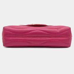 Pre Owned Louis Vuitton Pink Leather New Wave Chain Shoulder Bag
