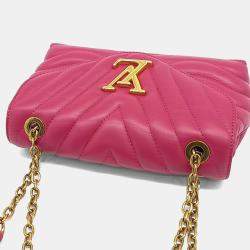 Pre Owned Louis Vuitton Pink Leather New Wave Chain Shoulder Bag