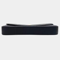 Pre Owned Louis Vuitton Black Leather Empreinte Pochette Felicie