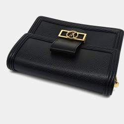 Pre Owned Louis Vuitton Black Leather Epi Dauphine MM