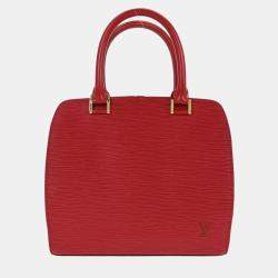 Pre Owned Louis Vuitton Red Epi Pont Neuf Handbag