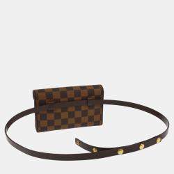 Pre Owned Louis Vuitton Damier Pochette Florentine Belt Bum Bag #S
