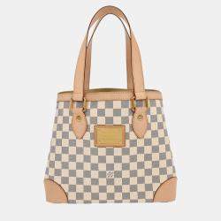 Pre Owned Louis Vuitton Damier Azur Hampstead PM Tote Handbag