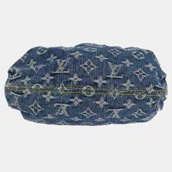 Pre Owned Louis Vuitton Blue Monogram Denim Pleaty Handbag