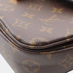 Pre Owned Louis Vuitton Brown Monogram Reverse Pochette Metis