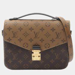 Pre Owned Louis Vuitton Brown Monogram Reverse Pochette Metis
