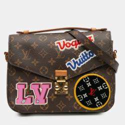 Pre Owned Louis Vuitton Brown Monogram Patches Pochette Metis