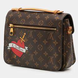 Pre Owned Louis Vuitton Brown Monogram Patches Pochette Metis