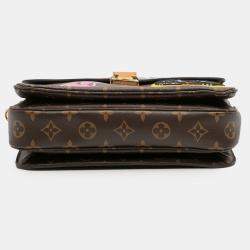 Pre Owned Louis Vuitton Brown Monogram Patches Pochette Metis