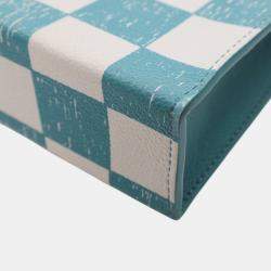 Pre Owned Louis Vuitton Blue White Damier Checkerboard Sac Plat XS