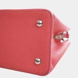 Pre Owned Louis Vuitton Pink Taurillon Capucines MM