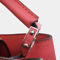 Pre Owned Louis Vuitton Pink Taurillon Capucines MM