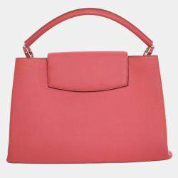 Pre Owned Louis Vuitton Pink Taurillon Capucines MM