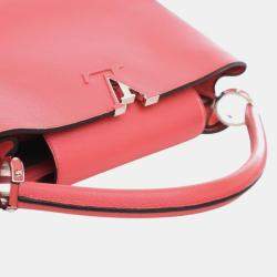 Pre Owned Louis Vuitton Pink Taurillon Capucines MM