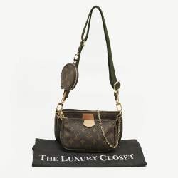 Pre Owned Louis Vuitton Khaki Monogram Canvas Multi Pochette Accessories Bag
