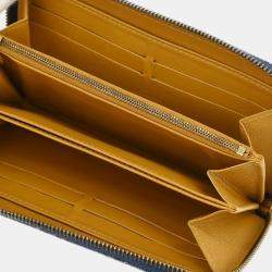 Pre Owned Louis Vuitton Blue Monogram Denim Zippy Wallet