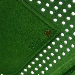 Pre Owned Louis Vuitton Green Monogram Perforated Speedy 30 Handbag
