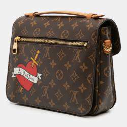 Pre Owned Louis Vuitton Brown Monogram Patches Pochette Metis
