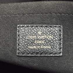 Pre Owned محفظة يومية لوي فيتون جلد أسود بشعار معدني مطبوع