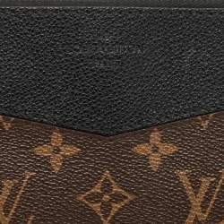 Pre Owned محفظة يومية لوي فيتون جلد أسود بشعار معدني مطبوع
