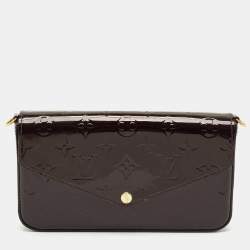 Pre Owned Louis Vuitton Amarante Monogram Vernis Pochette Felicie Bag