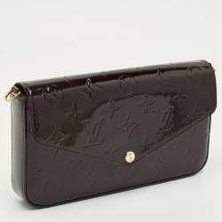 Pre Owned Louis Vuitton Amarante Monogram Vernis Pochette Felicie Bag