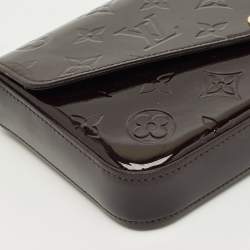 Pre Owned Louis Vuitton Amarante Monogram Vernis Pochette Felicie Bag